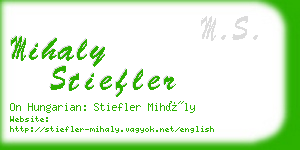 mihaly stiefler business card